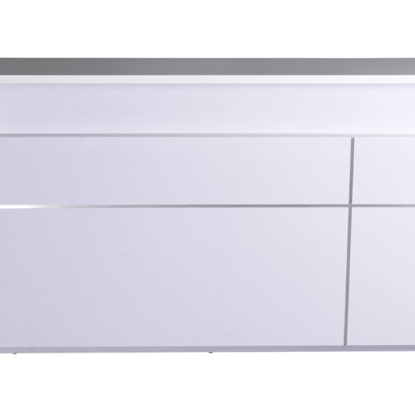 The 5-O Reception Counter – Gloss White  2400mm W x 848mm D x 1100mm H (RC5-O GW)