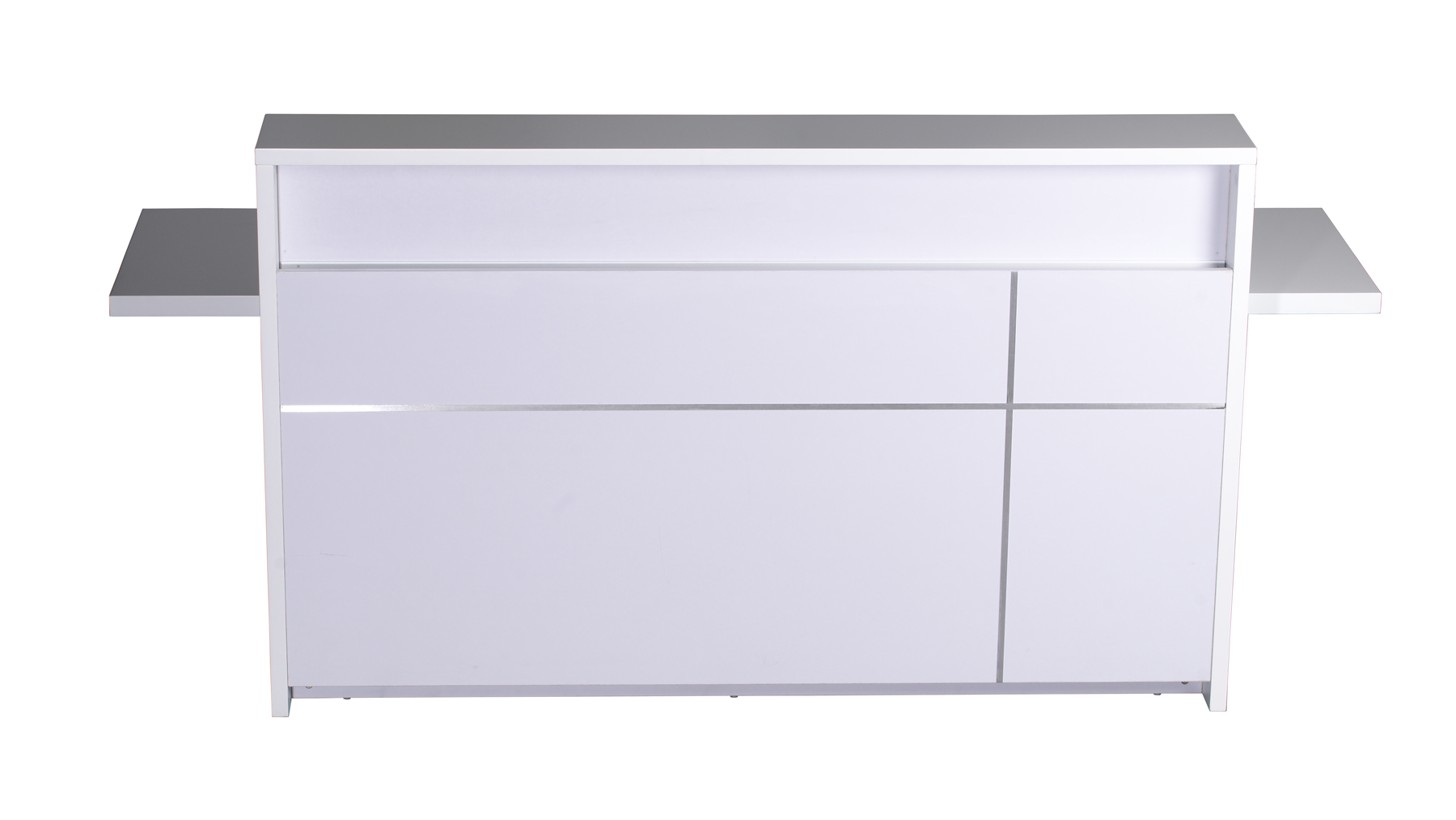 The 5-O Reception Counter - Gloss White 2400mm W x 848mm D x 1100mm H (RC5-O GW) - Image 2
