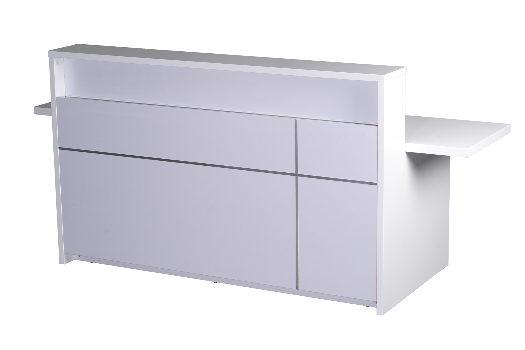 The 5-O Reception Counter - Gloss White 2400mm W x 848mm D x 1100mm H (RC5-O GW) - Image 3