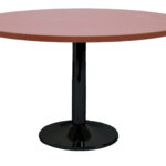 Black P/C Disc Base Table With 1200mm Dia Cherry Table Top