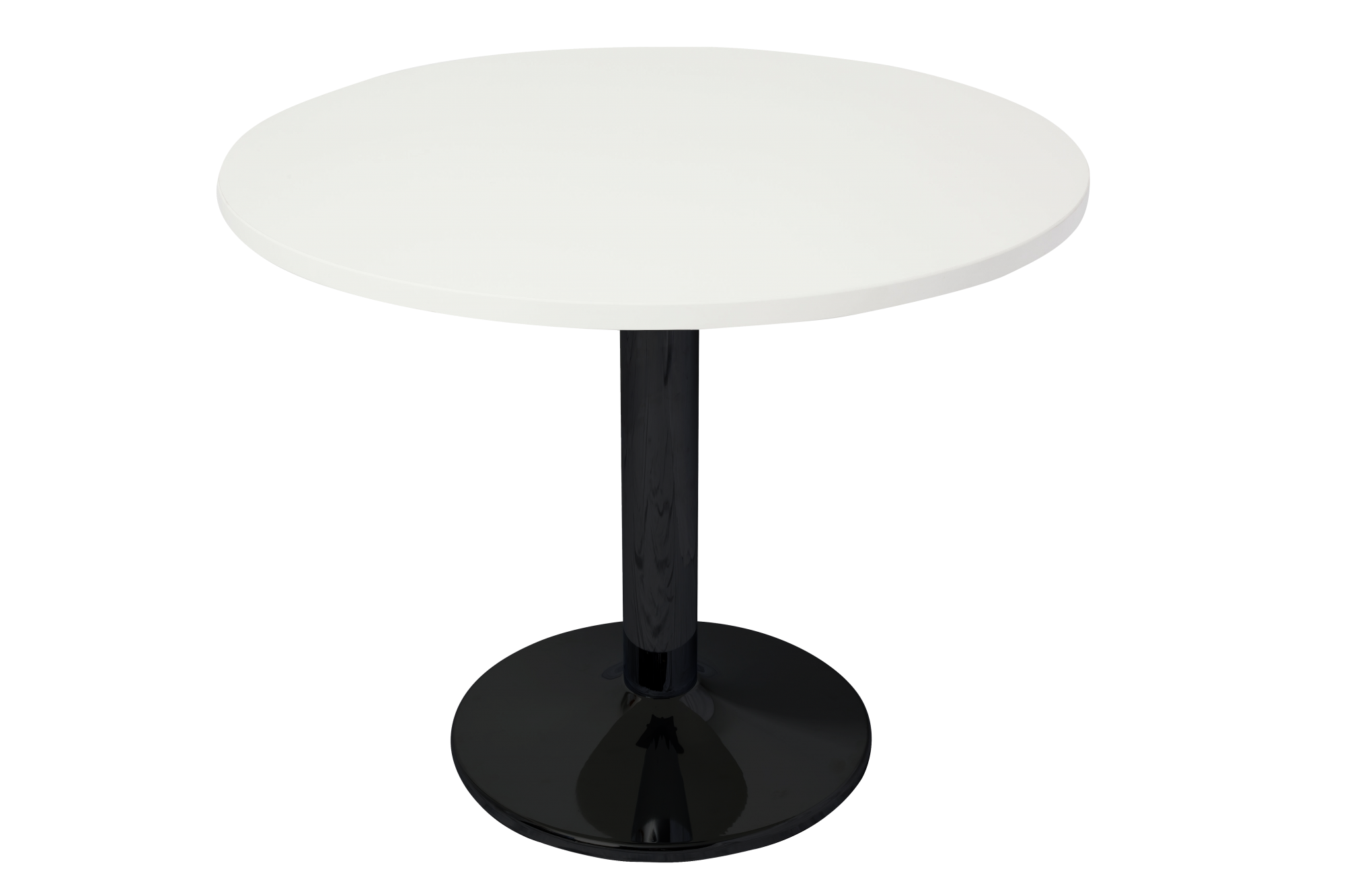 Black P/C Disc Base Table With 900mm Dia Warm White Table Top