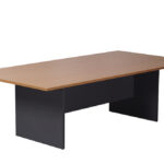 Rapid Worker Rectangular Boardroom Table 2400mm W x 1200mm D x 730mm H 25mm T Worksurface / 18mm T Ironstone Underframe E0 Rated Melamine Board (CBT2412 B/I)