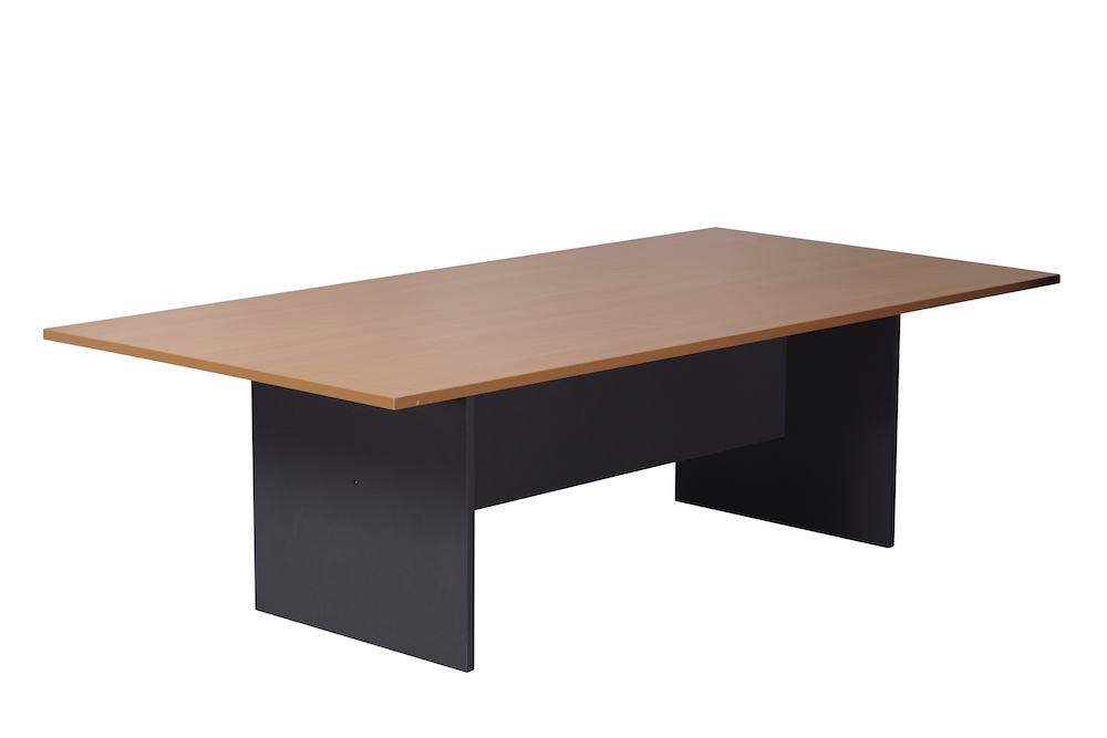 Rapid Worker Rectangular Boardroom Table 2400mm W x 1200mm D x 730mm H 25mm T Worksurface / 18mm T Ironstone Underframe E0 Rated Melamine Board (CBT2412 B/I)