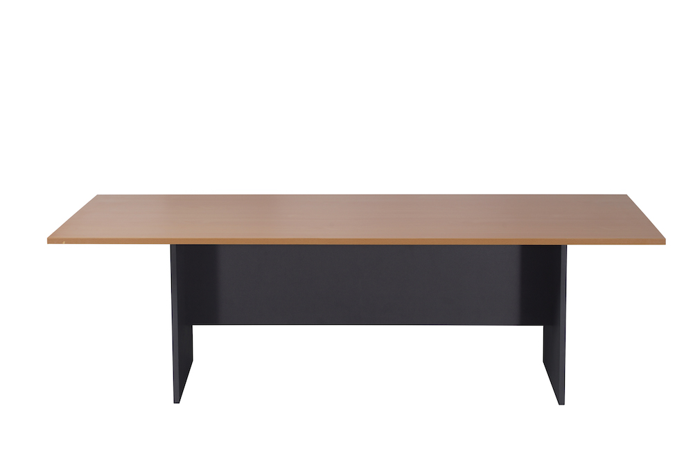 Rapid Worker Rectangular Boardroom Table 2400mm W x 1200mm D x 730mm H 25mm T Worksurface / 18mm T Ironstone Underframe E0 Rated Melamine Board (CBT2412 B/I) - Image 2