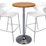 Circular Dry Bar Table with flat Disc Base - Stainless Steel Finish 600mm Diameter x 1050mm H - (CDBT6 SS)