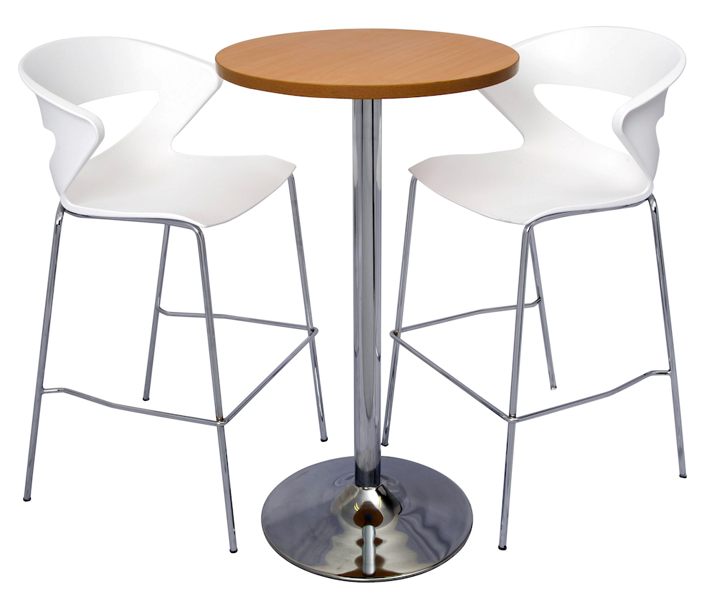 Circular Dry Bar Table with flat Disc Base - Black Finish 600mm Diameter x 1050mm H Overall 450mm (CDBT6 BL)