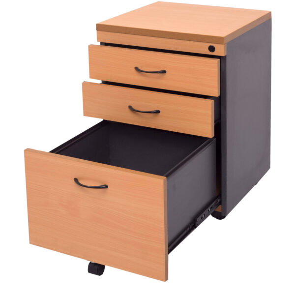Rapid Worker 3 Drawer Mobile Pedestal – 465mm W x 447mm D x 690mm H – (CMP2D1F)