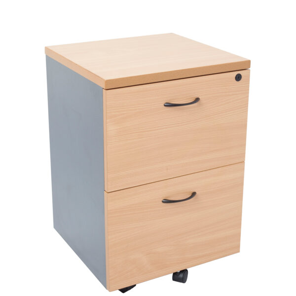 Rapid Worker 2 Drawer Mobile Pedestal – 465mm W x 447mm D x 690mm H – (CMP2F)
