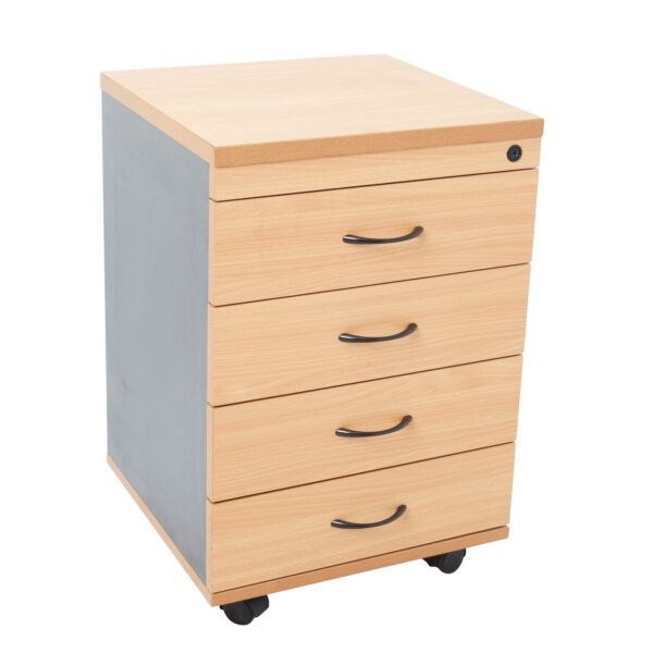 Rapid Worker 4 Drawer Mobile Pedestal – 465mm W x 447mm D x 690mm H – (CMP4D)