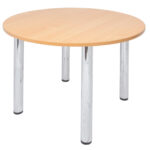 4 Leg Round Table 900mm Dia x 730mm H Choice Of Chrome , Black Or White P/C 60mm Diameter Round Legs (CRT9 B)