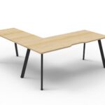 Deluxe Eternity Splayed Leg Desk & Return - 2 Piece Table Top Workstation (D-ELDR18185)