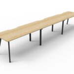Eternity 3 Person Single Sided Splayed Leg Workstation - No Screen (D-ELS3P)
