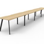 Eternity 4 Person Single Sided Splayed Leg Workstation - No Screen (D-ELS4P)