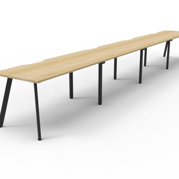 Eternity 4 Person Single Sided Splayed Leg Workstation - No Screen (D-ELS4P)