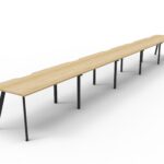 Eternity 5 Person Single Sided Splayed Leg Workstation - No Screen (D-ELS5P)
