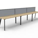 Eternity 3 Person Single Sided Splayed Leg Workstation - With Screen (D-ELSWS3P)