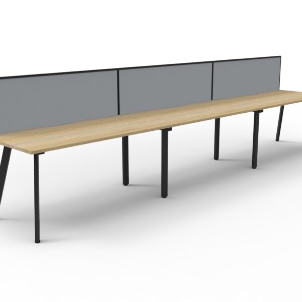 Eternity 3 Person Single Sided Splayed Leg Workstation - With Screen (D-ELSWS3P)