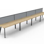 Eternity 4 Person Single Sided Splayed Leg Workstation - With Screen (D-ELSWS4P)