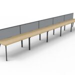 Eternity 5 Person Single Sided Splayed Leg Workstation - With Screen (D-ELSWS5P)
