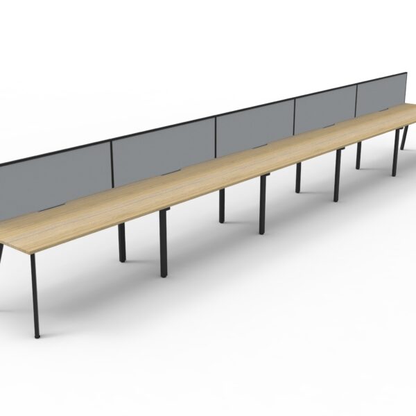 Eternity 5 Person Single Sided Splayed Leg Workstation - With Screen (D-ELSWS5P)