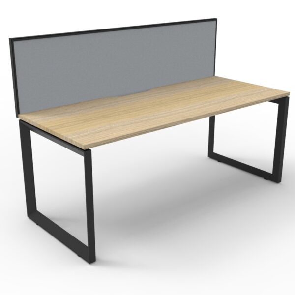 Deluxe Rapid Infinity 5 Person Single Sided Loop Leg Workstation – With Screen (D-ILLSWS5P)
