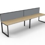 Deluxe Rapid Infinity 2 Person Single Sided Loop Leg Workstation - With Screen (D-ILLSWS2P)