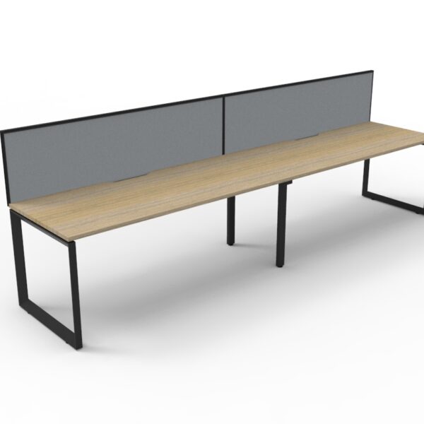 Deluxe Rapid Infinity 2 Person Single Sided Loop Leg Workstation – With Screen (D-ILLSWS2P)