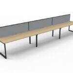 Deluxe Rapid Infinity 3 Person Single Sided Loop Leg Workstation - With Screen (D-ILLSWS3P)