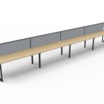 Deluxe Rapid Infinity 4 Person Single Sided Loop Leg Workstation - With Screen (D-ILLSWS4P)