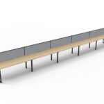Deluxe Rapid Infinity 5 Person Single Sided Loop Leg Workstation - With Screen (D-ILLSWS5P)