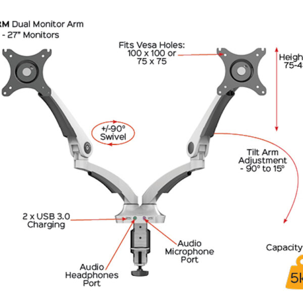 Rapidline Dual Monitor Arm