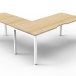 Deluxe Infinity Profile Leg Desk & Return - 2 Piece Table Top Workstation 1800mm W x 750mm D - Return 1100mm W x 600mm D (D-IPLDR18185)