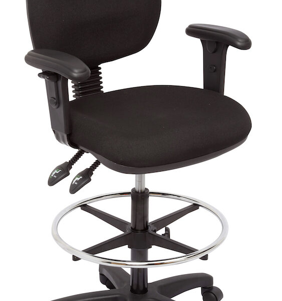 Commercial Grade Medium Back Drafting Chair 2 Lever Mechanism (EC070BM DRAFTING)