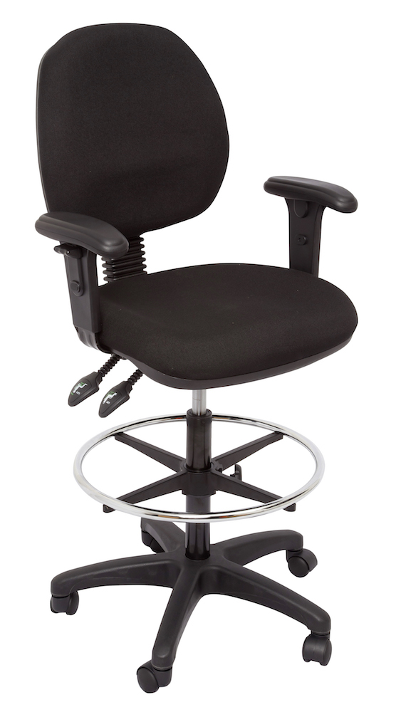 Commercial Grade Medium Back Drafting Chair 2 Lever Mechanism (EC070BM DRAFTING) - Image 2