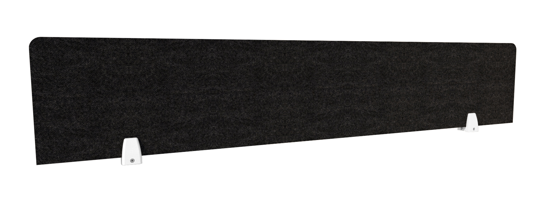 "Eco Panel Desk Mounted Screen | ** No Clamps Included ** 1490mm W X 384mm H X 27mm T | Radial Corners Polyester Fibre Panel with Pinnable Surface Available in Black or Marble Grey" (EPS1500) - Image 2