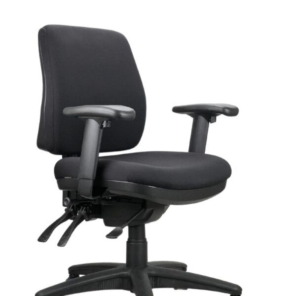 Ergo Midi Medium Back Operator Chair - Black Fabric (ERGO MIDI BL)