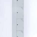 GO Locker - Four Door 1830mm H x 380mm W x 455mm D - silver grey (GL380/4 SG)