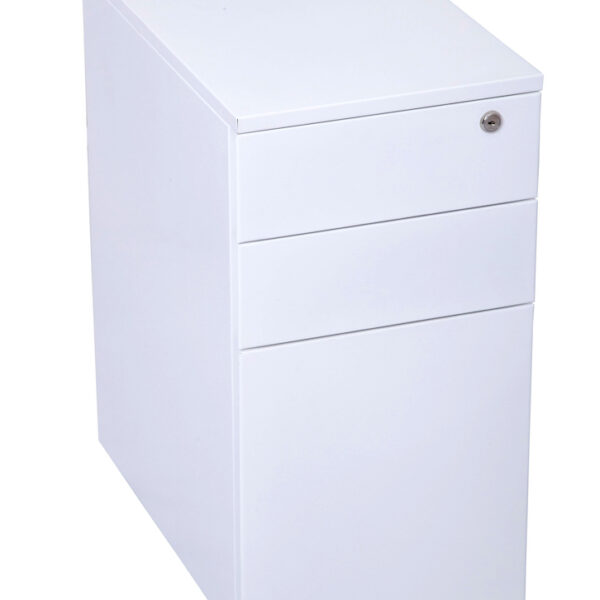 Rapidline Slim Line 3 Drawer Metal Mobile Pedestal – 610mm H x 300mm W x 475mm D – (GSP3)