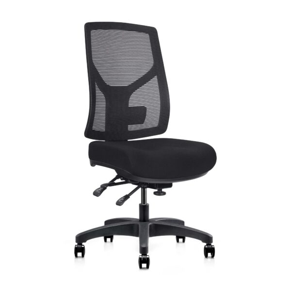 Gust Mesh Chair - Black Mesh Back, Black Fabric Seat pan (GUST HD FBK)