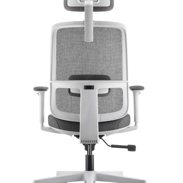 Lotto Medium Back Mesh Operator Chair – White with Grey (LOTTO MB WH/GY)