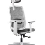 Lotto Medium Back Mesh Operator Chair - White with Grey (LOTTO MB WH/GY)