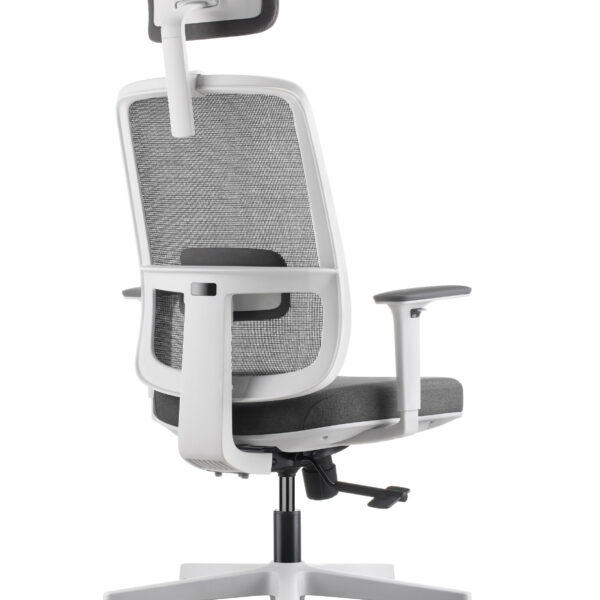 Lotto Medium Back Mesh Operator Chair - White with Grey (LOTTO MB WH/GY)