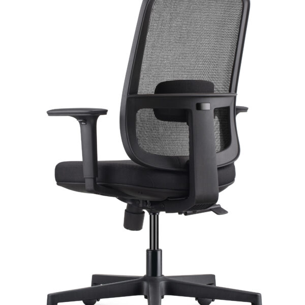 Lotto Medium Back Mesh Operator Chair - Black with Black (LOTTO MB BLK/BL)