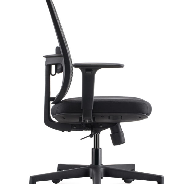Lotto Medium Back Mesh Operator Chair – Black with Black (LOTTO MB BLK/BL)