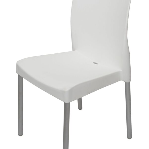 Rapidline Poly Chair with Aluminium Leg – White (LEO)