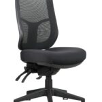 Merida High Back Mesh Operator Chair - Black Fabric (MERIDA MB BL)