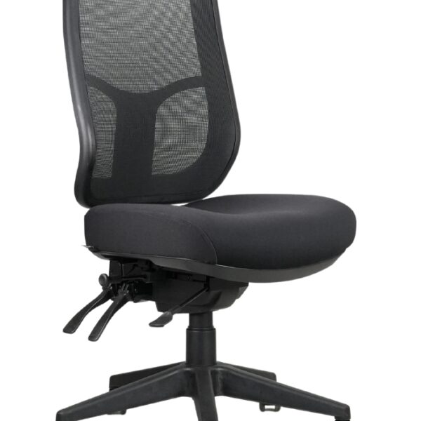 Merida High Back Mesh Operator Chair – Black Fabric (MERIDA MB BL)