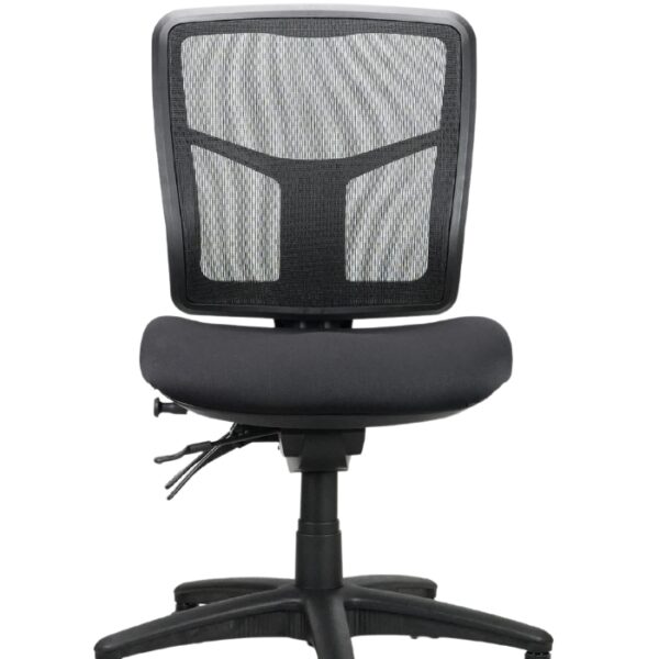 Mirae Medium Back Mesh Operator Chair – Black Fabric (MIRAE MB BL)