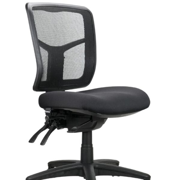 Mirae Medium Back Mesh Operator Chair – Black Fabric (MIRAE MB BL)