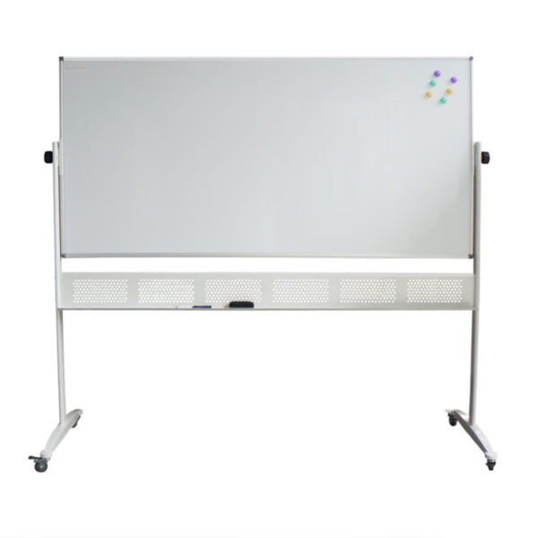 Double Sided Pivoting Mobile Porcelain Whiteboard with Pen Tray (PMW129 – PMW1812)